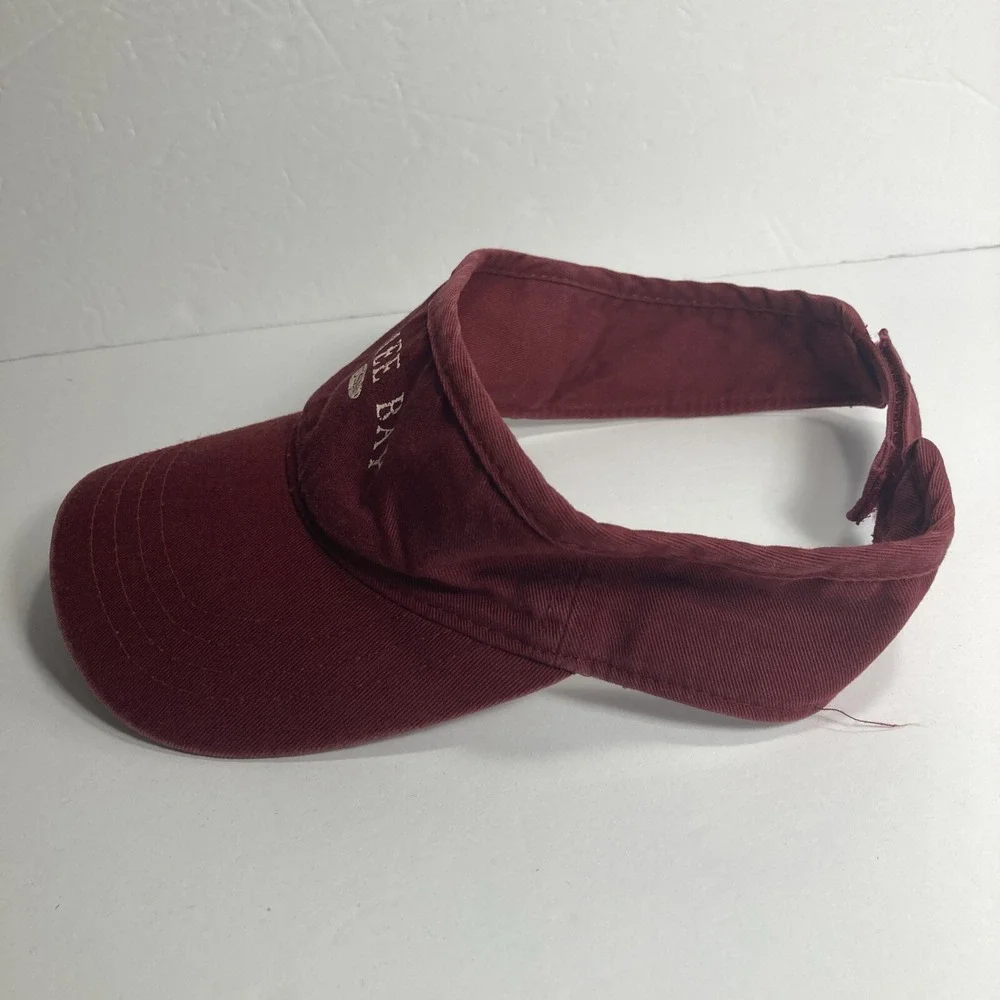 Maumee Bay USA Hat Visor Adjustable Maroon‎ Golf Vacation Tourist 100% Cotton